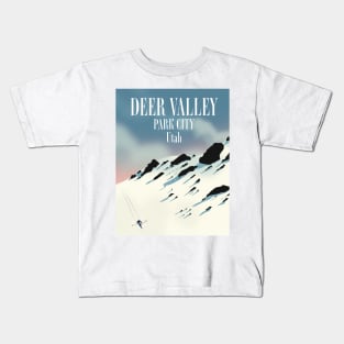 Deer Valley, park city, Utah, ski poster Kids T-Shirt